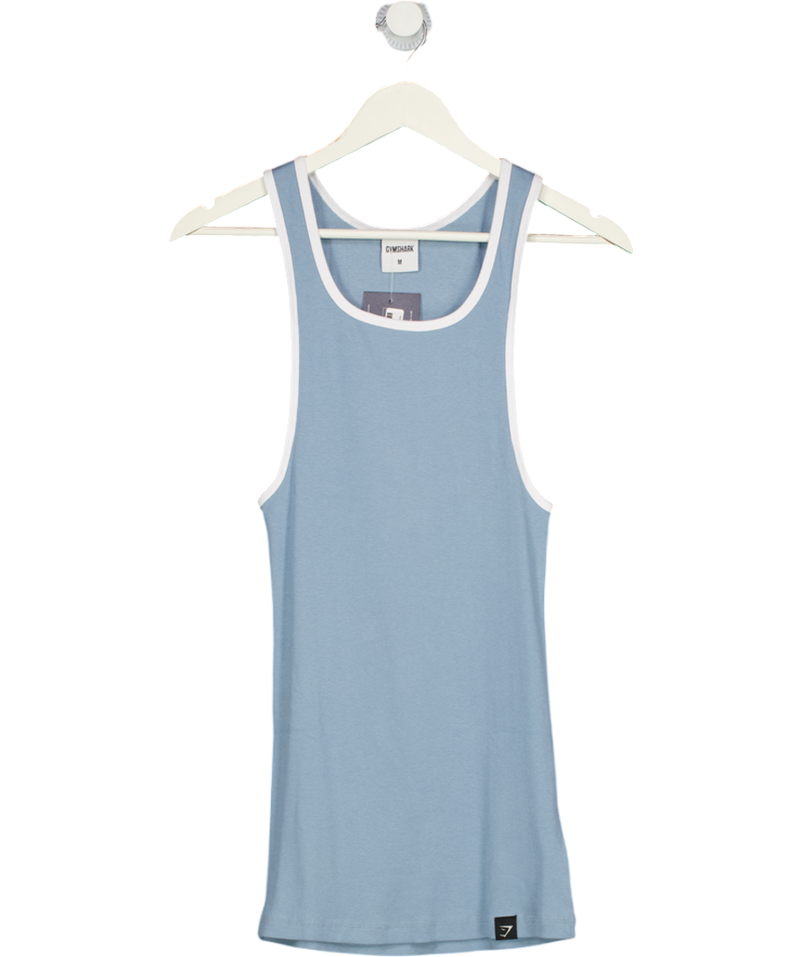 gymshark Blue Muscle Fit Ribbed Tank UK M
