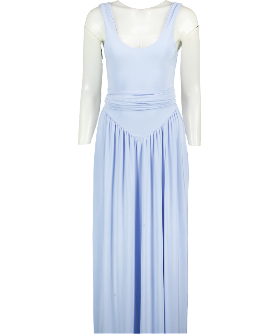 asos blue maxi dress ASOS Design Slinky Maxi Dress With Scarf Detail In Pale Blue UK XS – Reliked