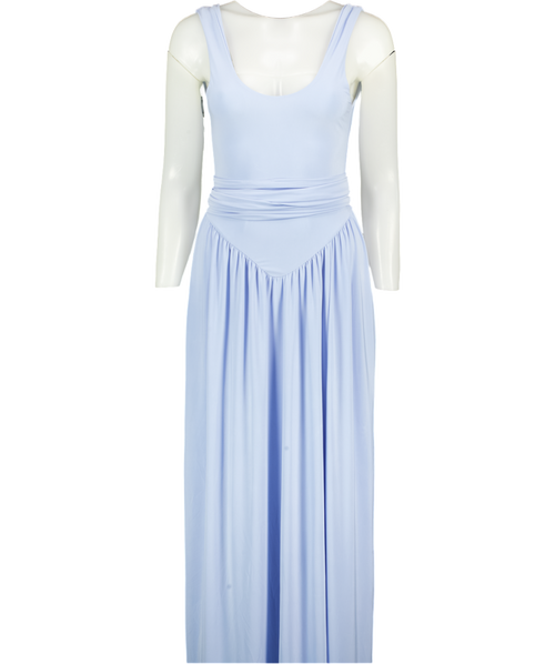 ASOS Design Slinky Maxi Dress With Scarf Detail In Pale Blue UK XS