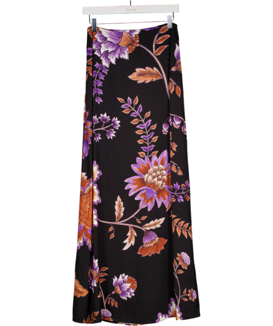 Hayley Menzies Black Floral Print Maxi Skirt UK S