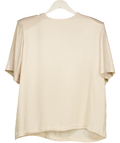 ASOS Cream Silky Shoulder Pad Top UK S