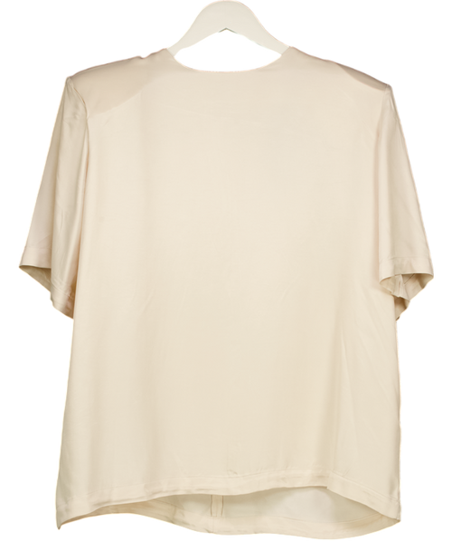ASOS Cream Silky Shoulder Pad Top UK S