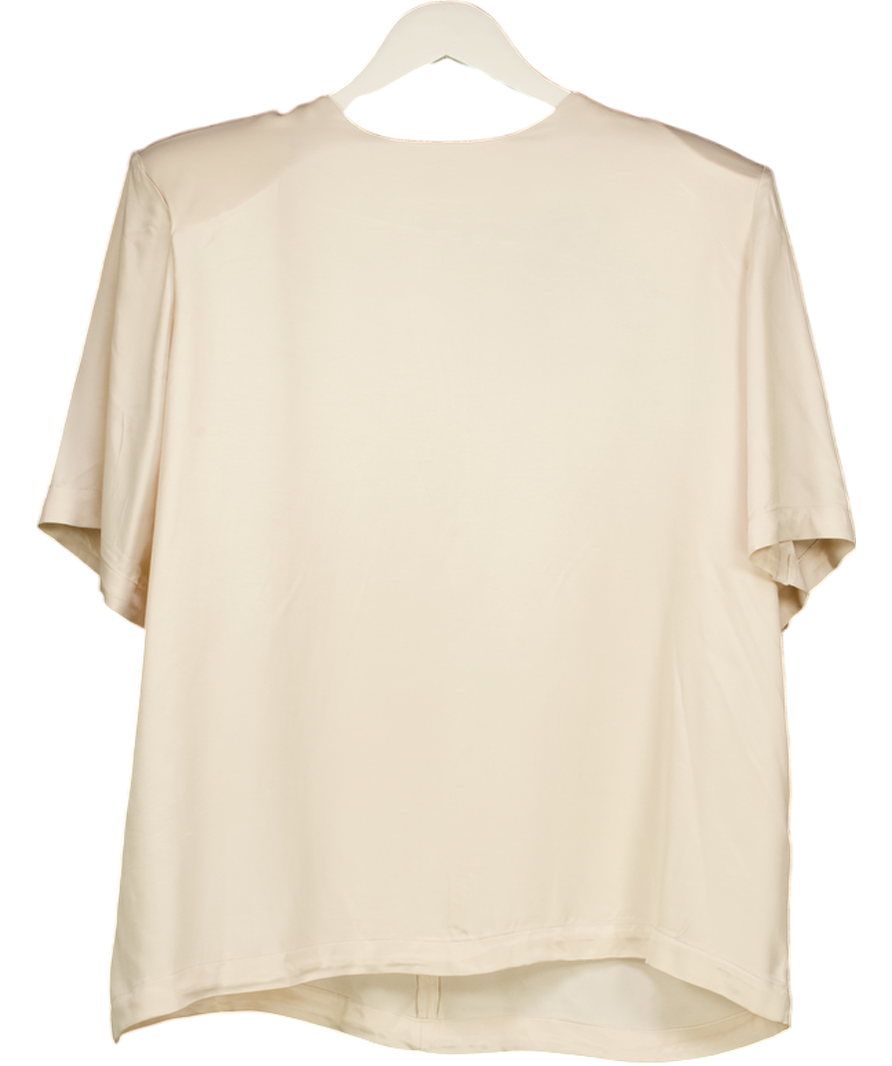 ASOS Cream Silky Shoulder Pad Top UK S