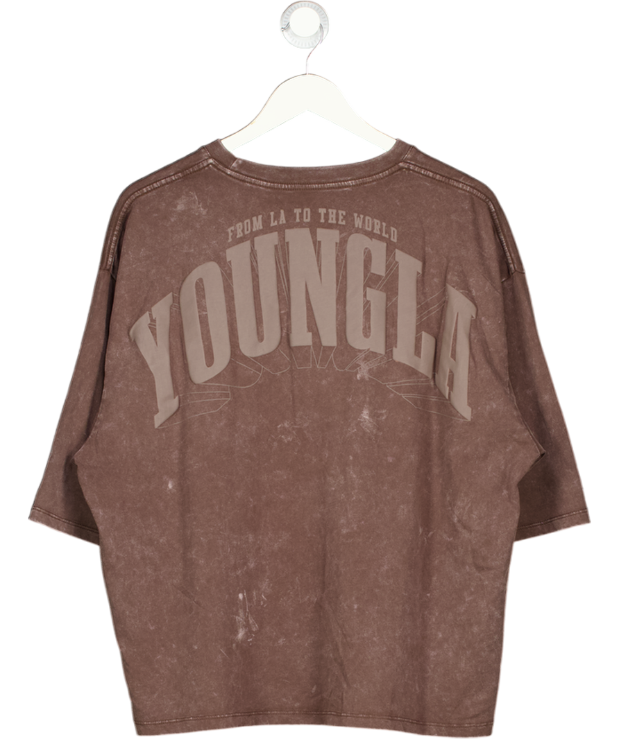 Young LA Brown Foundation Cropped Tee UK L