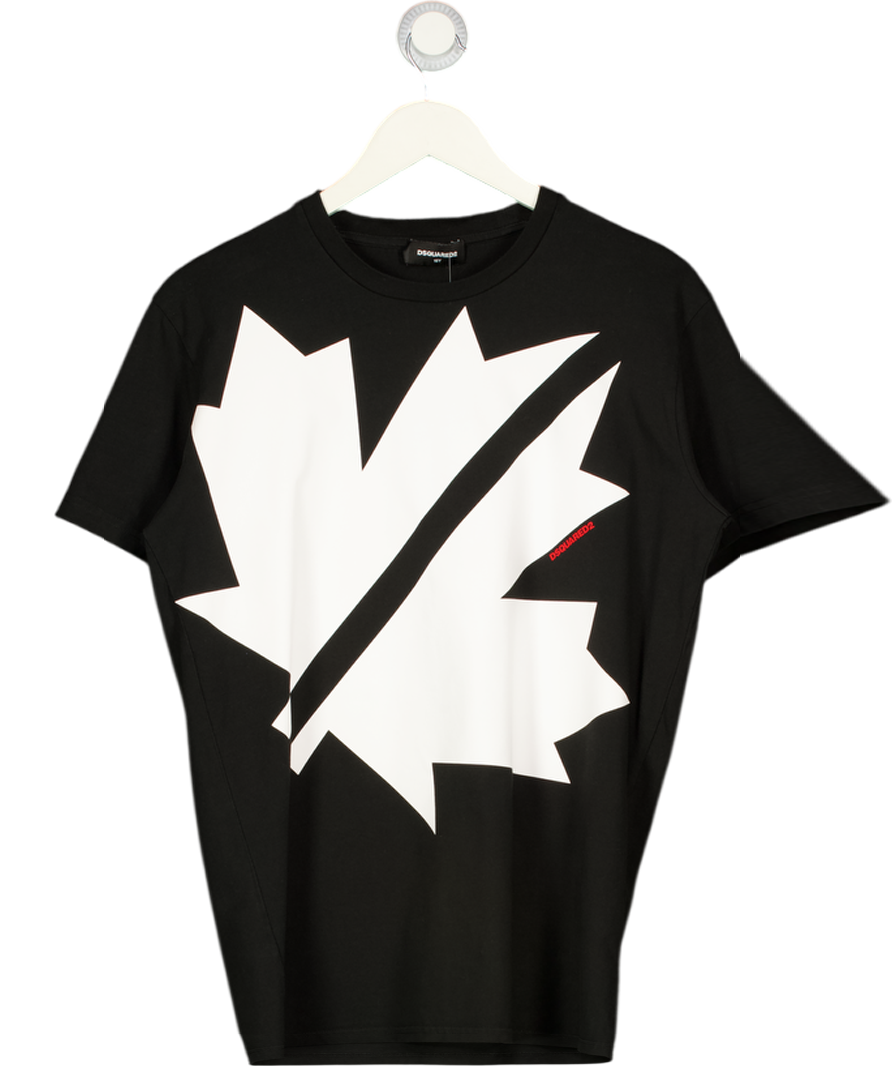 DSQUARED2 Black Maple Leaf Logo T-shirt 16 Years