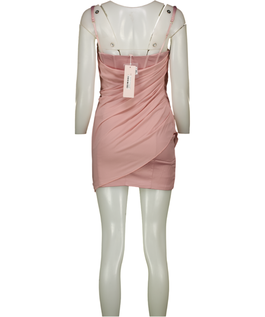 Oh Polly Pink Draped Corset Mini Dress UK 8