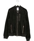 AllSaints Black Kemble Suede Bomber Jacket UK XL