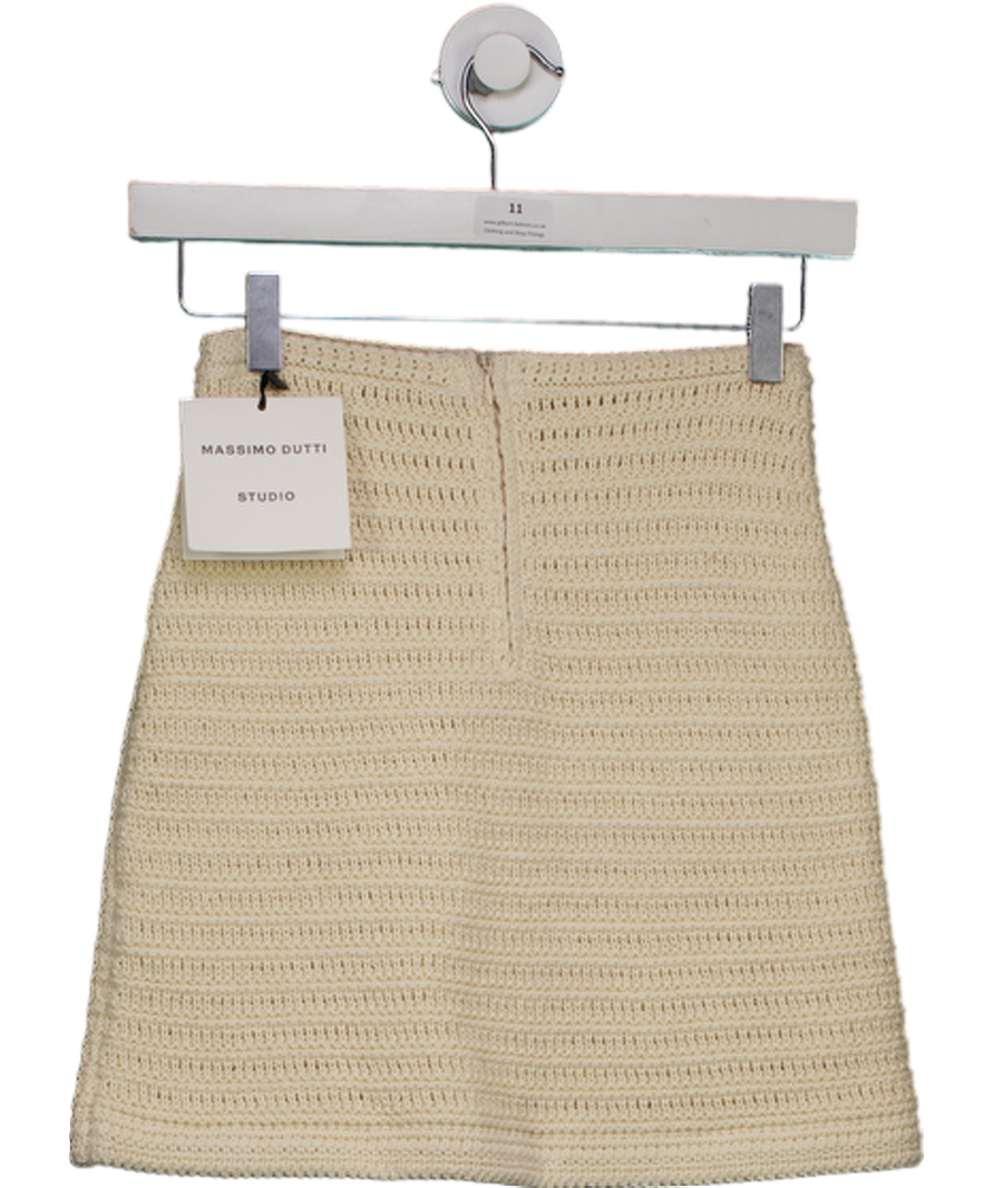 Massimo Dutti Studio Cream Crochet Knit Skirt Studio UK 8