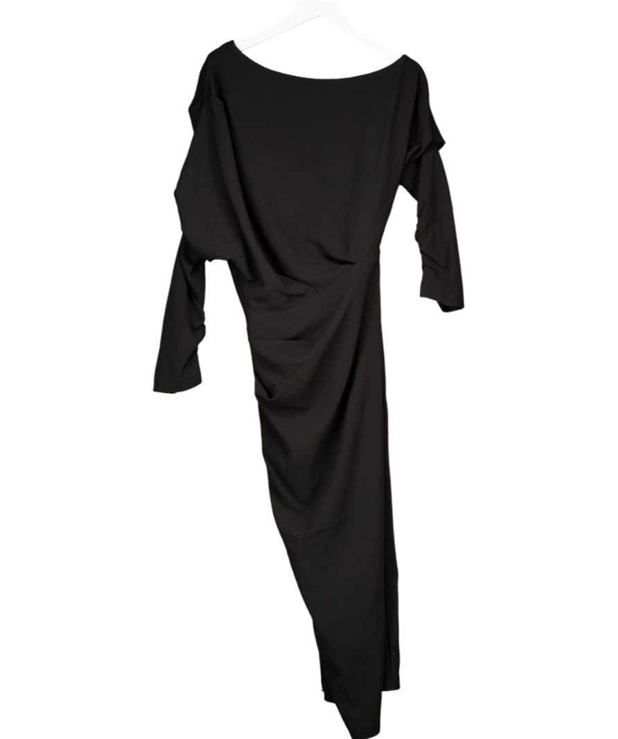 ASOS Black Ruched Maxi Dress UK 8