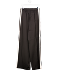 Serena Bute Black Viscose Wide Leg Trousers With Blush Pink Side Stripes Uk L UK 12