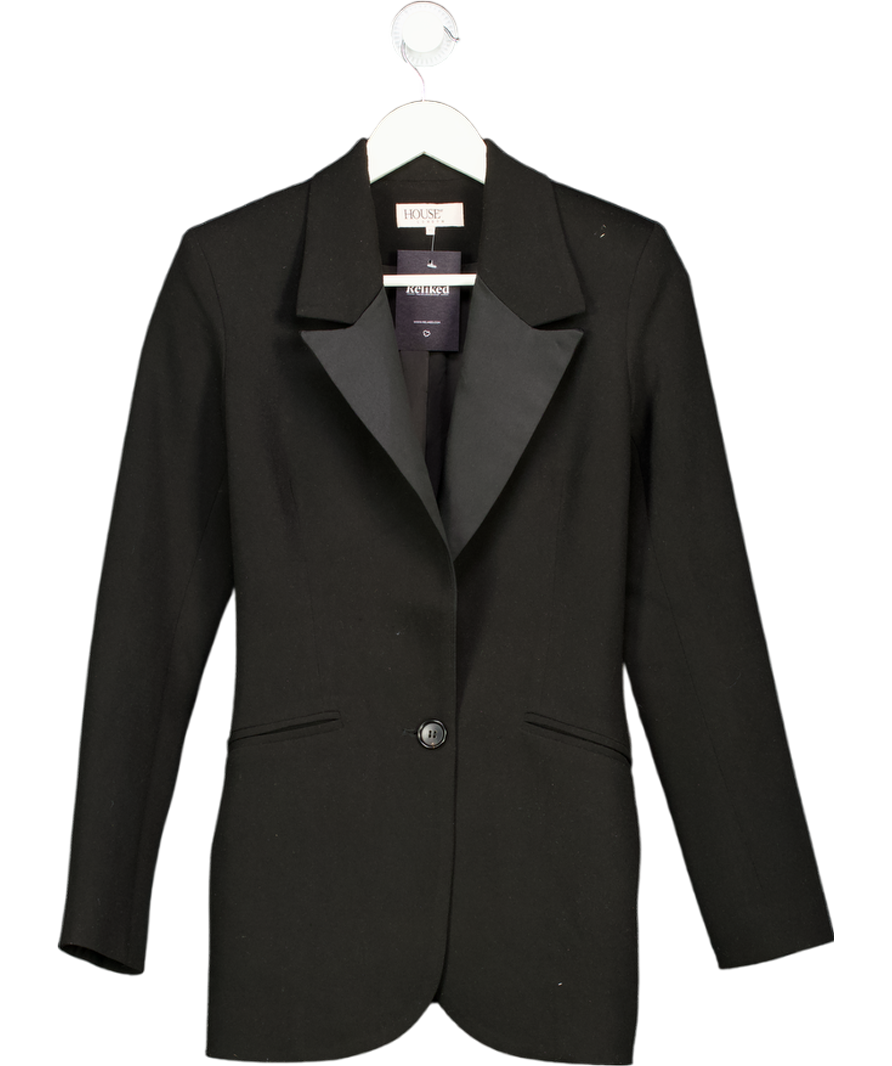 House of CB Gabri Black Stretch Crepe Tailored Blazer UK XS