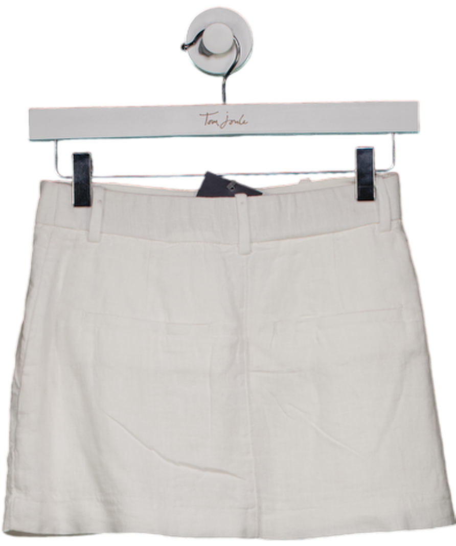 Abercrombie & Fitch White The A&f Scarlett Mid Rise Linen-blend Mini Skort UK XXS