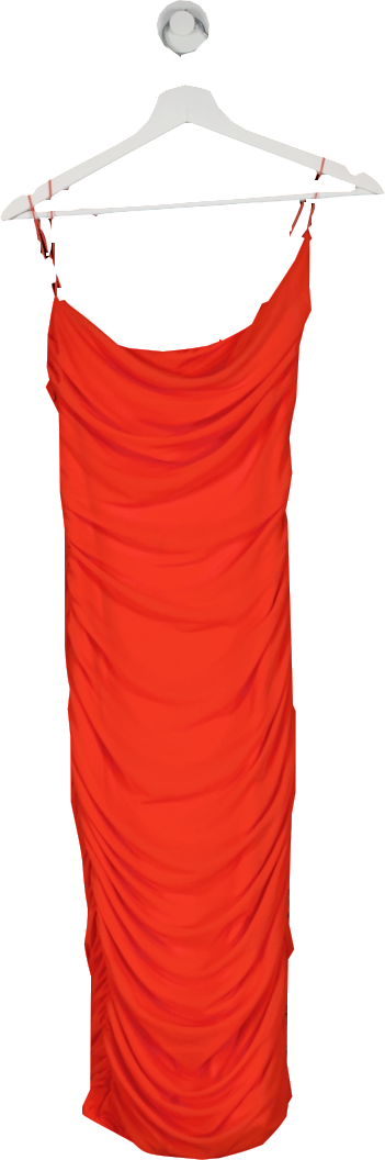 Oh Polly Faithful Cowl Neck Midi Dress In Red UK 12