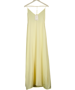 PEPPERMAYO Yellow Satin Fine Line Maxi Dress UK 8