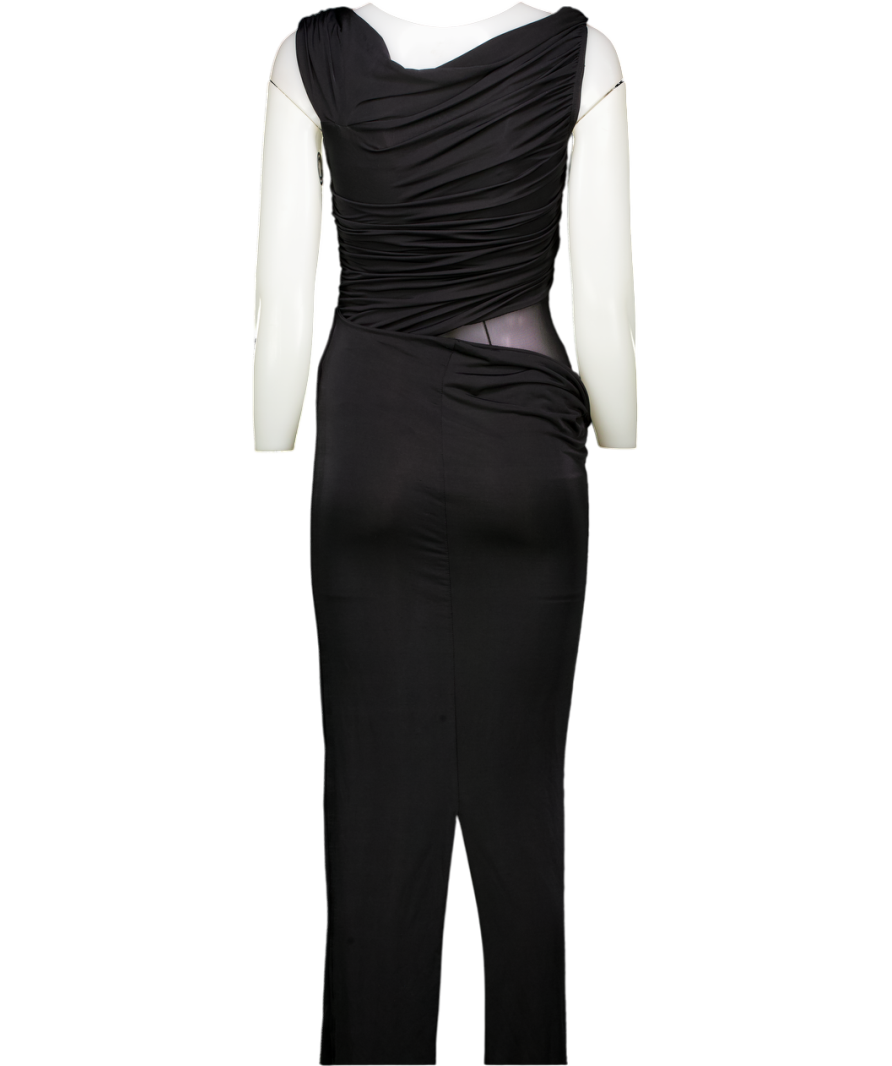 Meshki Black Cut Out Maxi Dress With Bodysuit UK XS