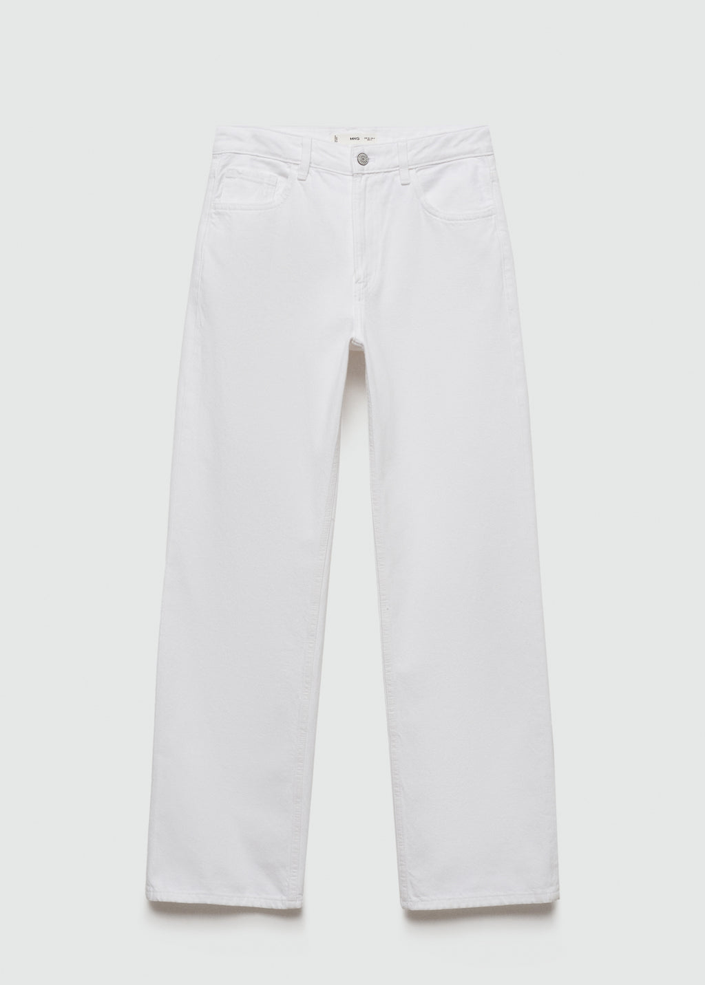 MANGO White Miami Medium Rise Straight Fit Jeans UK 10