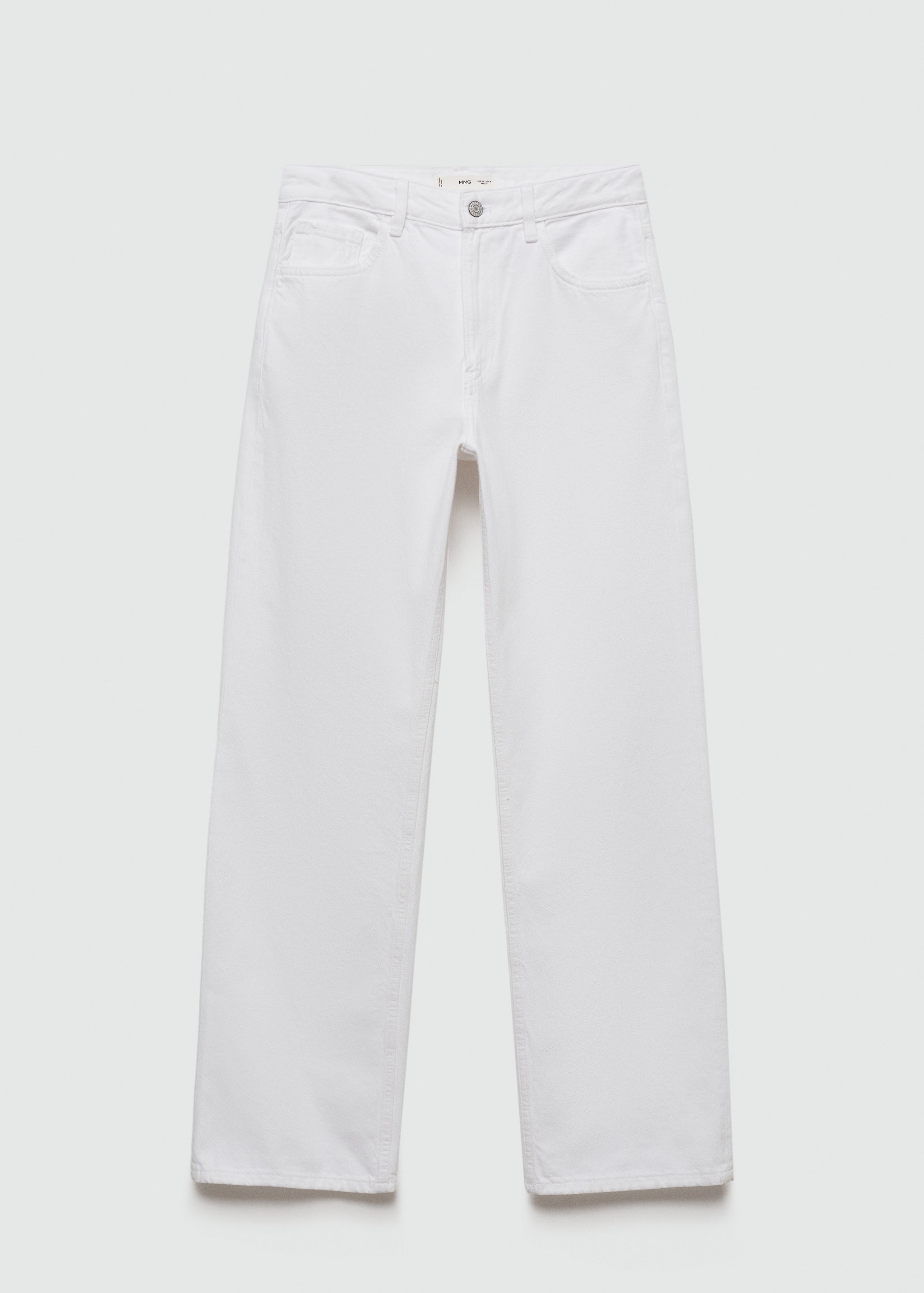 MANGO White Miami Medium Rise Straight Fit Jeans UK 10