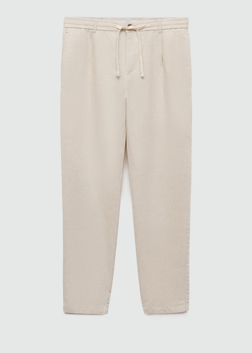 MANGO Beige Romelino Slim Fit Trousers With Drawstring W36