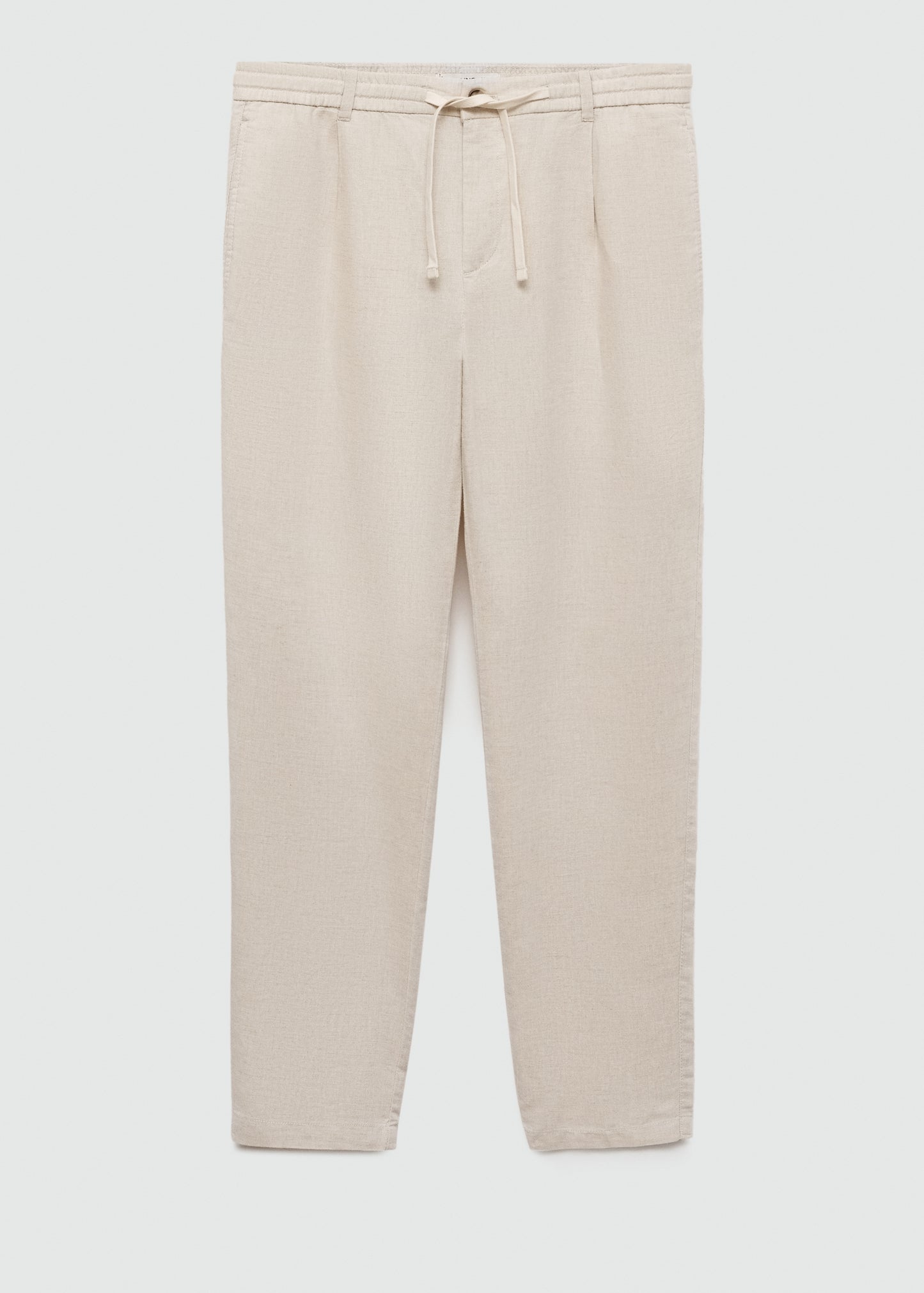 MANGO Beige Romelino Slim Fit Trousers With Drawstring W36