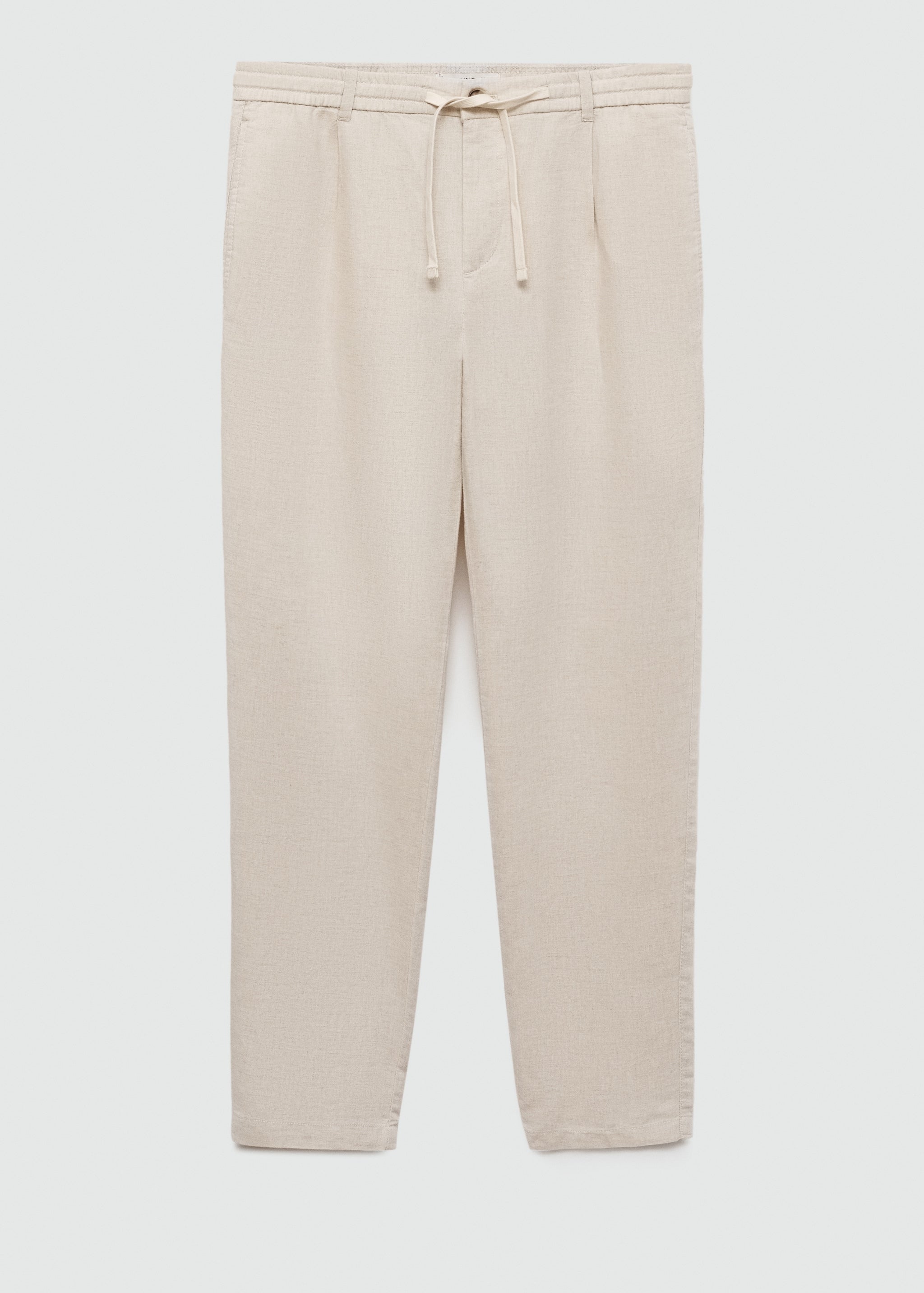 MANGO Beige Romelino Slim Fit Trousers With Drawstring W36