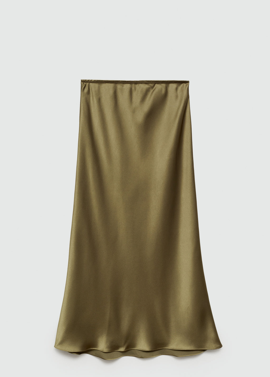 MANGO Green Mia Satin Long Skirt UK S