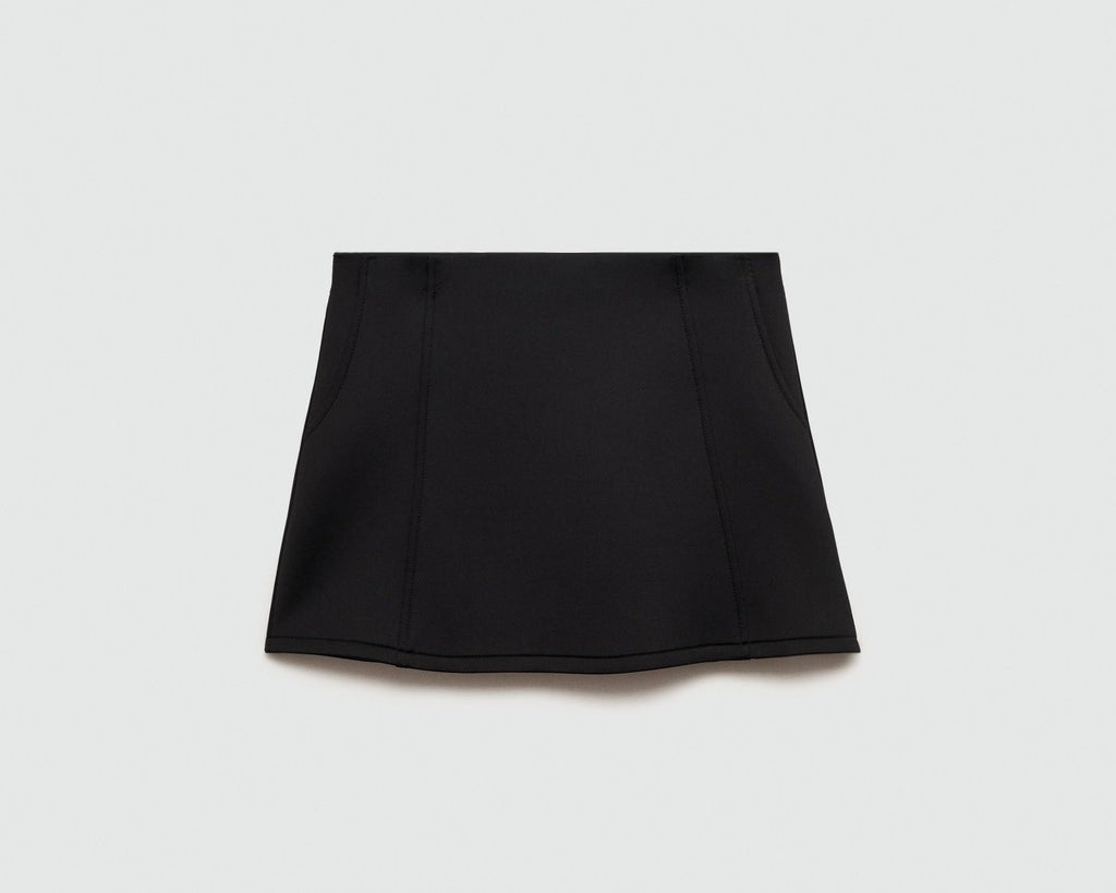 MANGO Black Mid-rise Mini Skirt UK M
