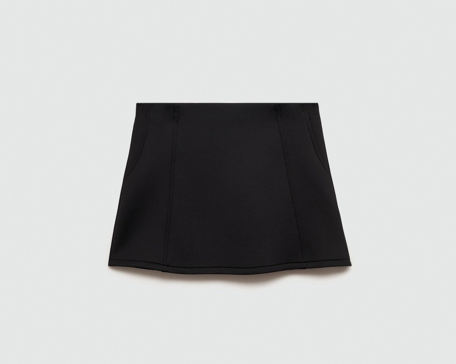 MANGO Black Mid-rise Mini Skirt UK M