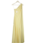 PRETTY LAVISH Yellow Porto One Shoulder Godet Maxi Dress UK 6