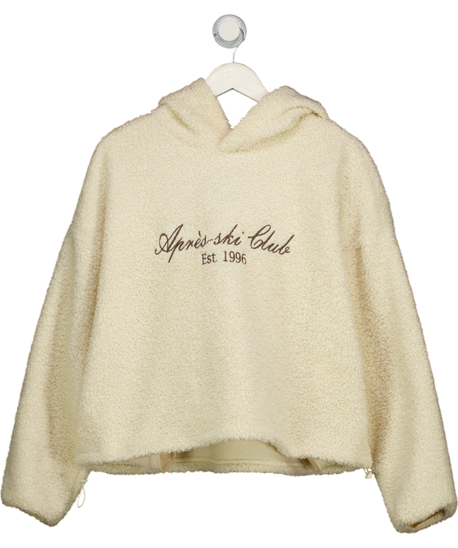 RESERVED Cream Apres Ski Borg Hoodie UK L