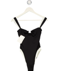 AWAY THAT DAY Black Cannes Black-ivory Pyratex Balconette Swimsuit UK XS