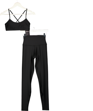 ALO YOGA Black 2 Piece Sports Bra & Leggings Set UK S