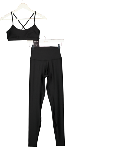 ALO YOGA Black 2 Piece Sports Bra & Leggings Set UK S