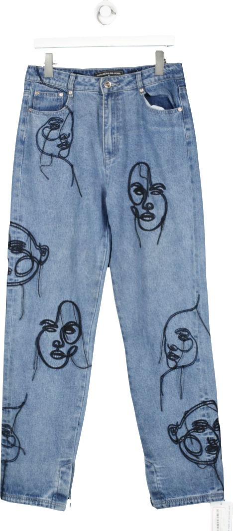 maniere de voir Blue Line Art Boyfriend Jeans UK 10
