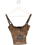 WHITE FOX Brown We Aren't A Thing Top Leopard With Built In Bra UK XS