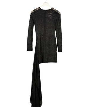 LEMON LUNAR Black Sheer Lace Dress UK S