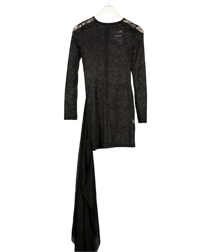 LEMON LUNAR Black Sheer Lace Dress UK S