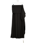 TOPSHOP Black Tie-front Trousers UK XS