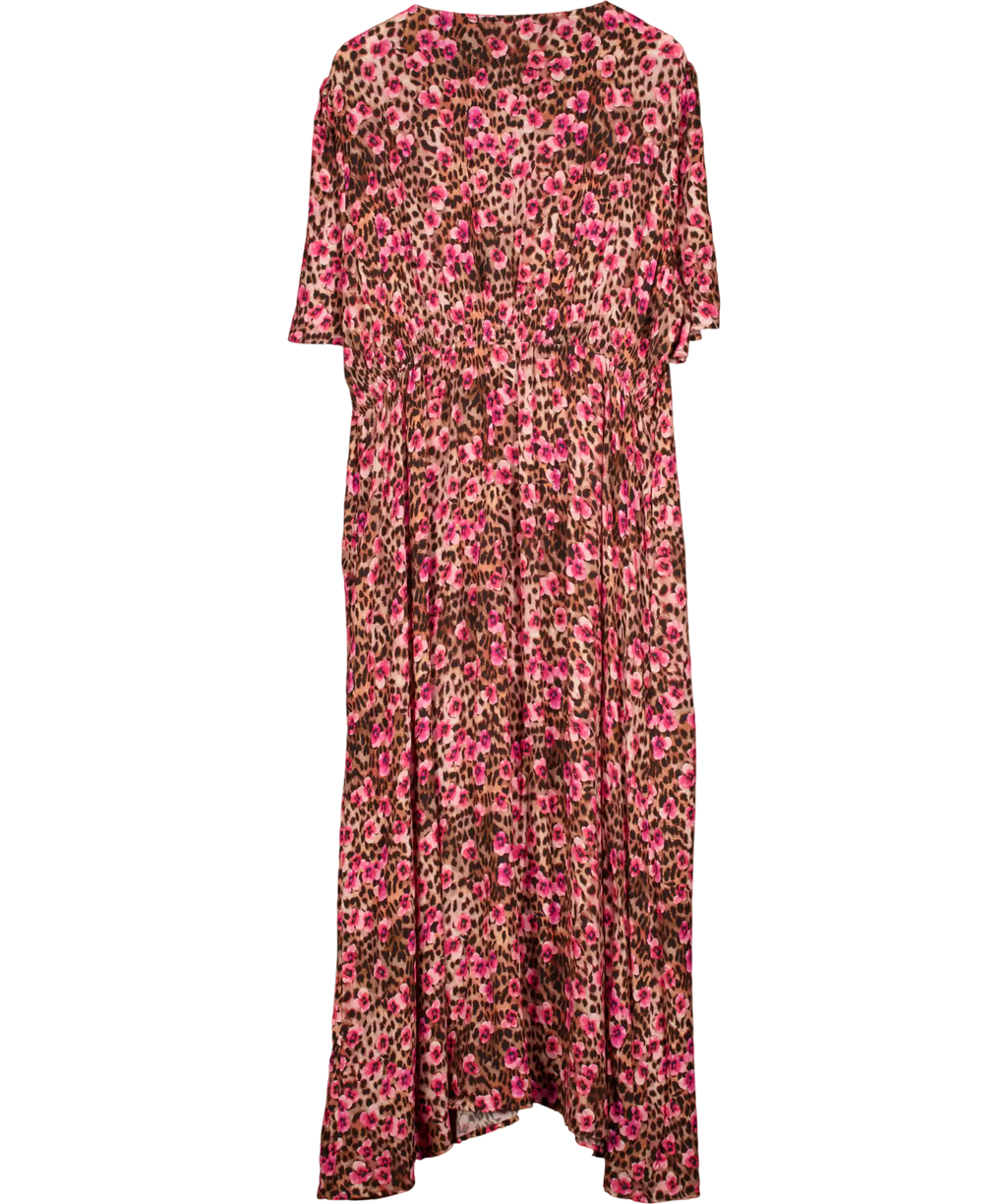 SCAMP & DUDE Pink Paradise Cheetah Angel Sleeve Midi Tea Dress Size 22 (uk 22) UK 22
