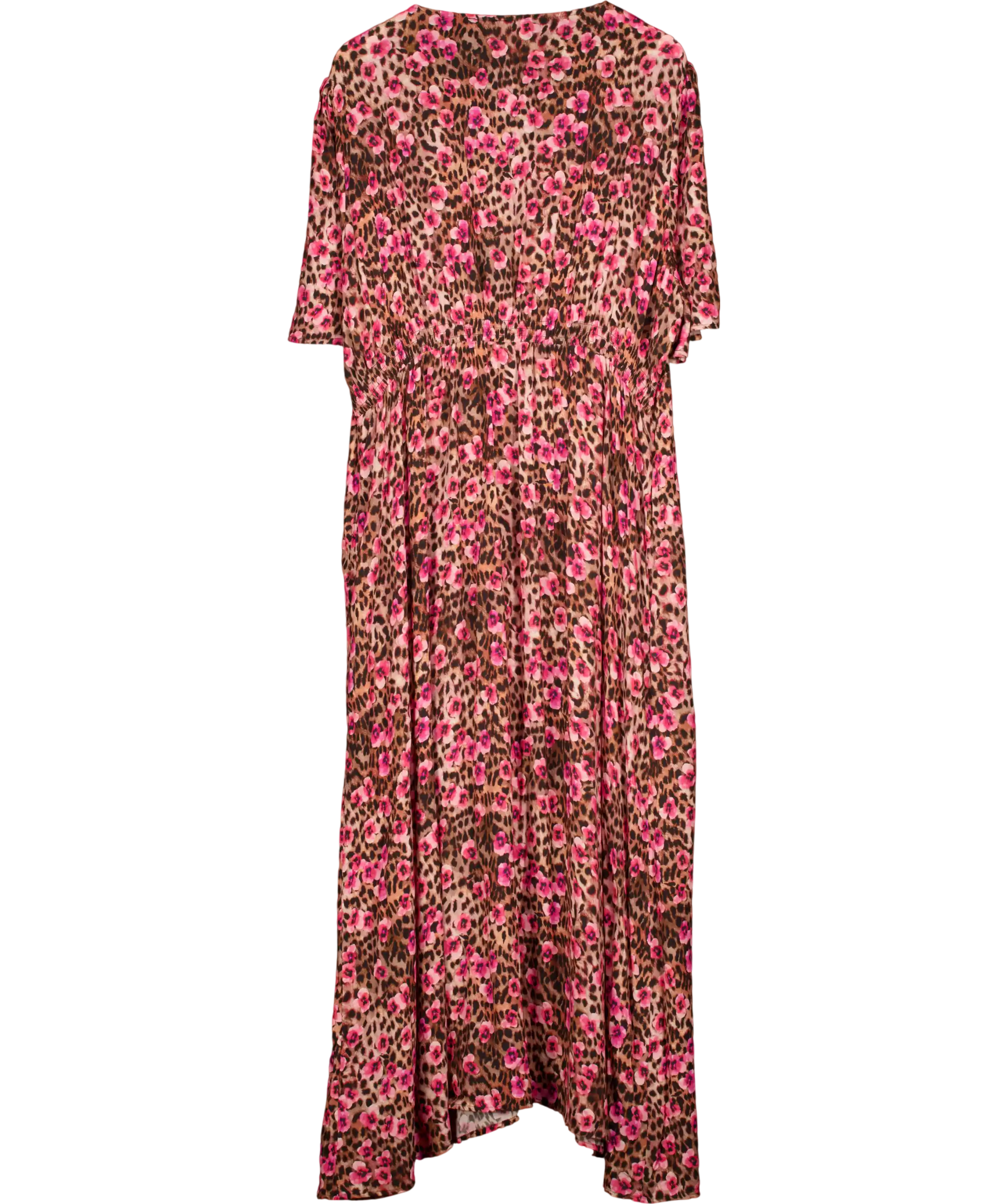 SCAMP & DUDE Pink Paradise Cheetah Angel Sleeve Midi Tea Dress Size 22 (uk 22) UK 22