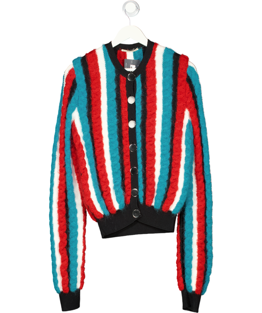 Marco De Vincenzo Multicoloured Striped Textured Cardigan UK 10
