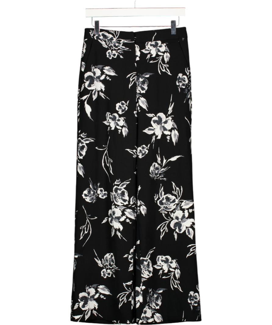 LAURA ASHLEY Black Floral Straight Leg Trouser UK 8