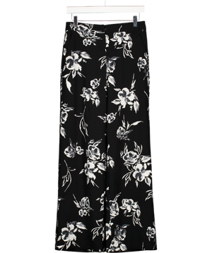 LAURA ASHLEY Black Floral Straight Leg Trouser UK 8