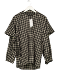 ZARA Black Check Shirt With Multipositional Scarf UK M