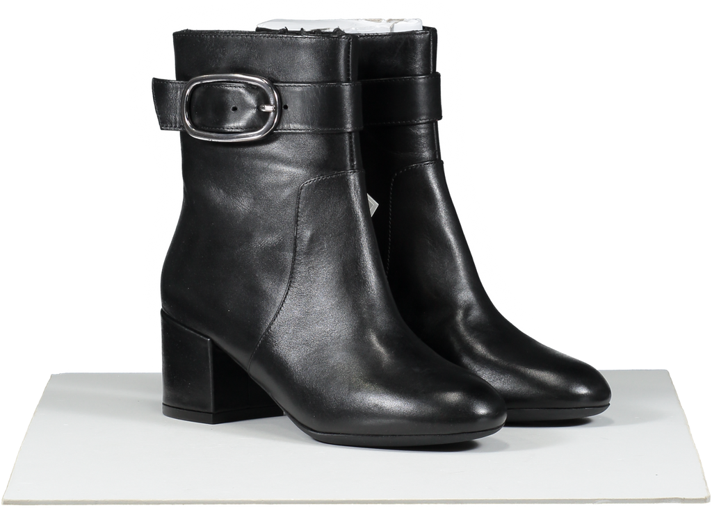 Geox Black Leather Eleana Ankle Boot UK 2 EU 35 👠