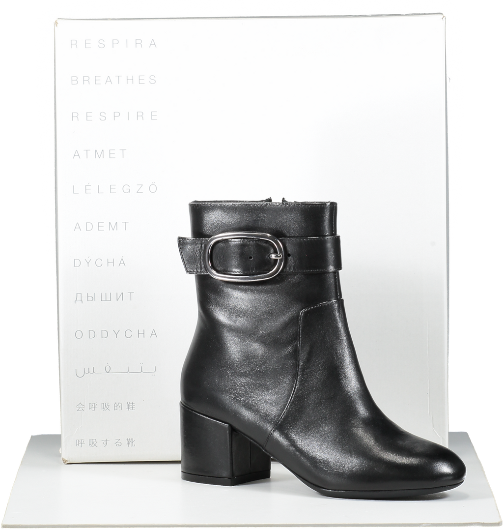 Geox Black Leather Eleana Ankle Boot UK 2 EU 35 👠