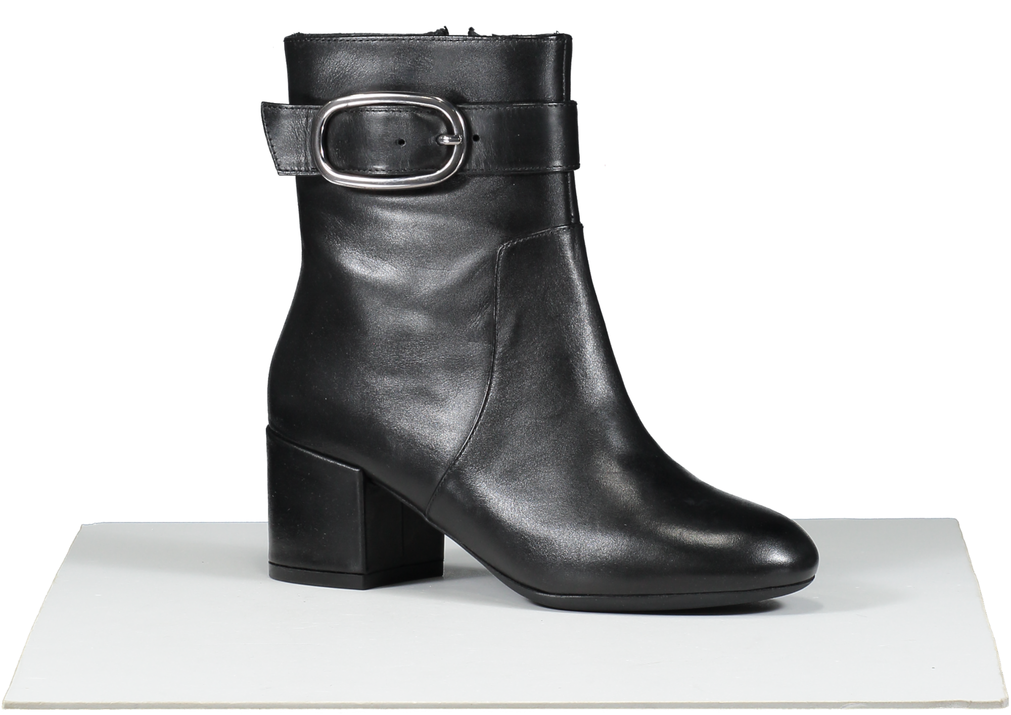 Geox Black Leather Eleana Ankle Boot UK 2 EU 35 👠