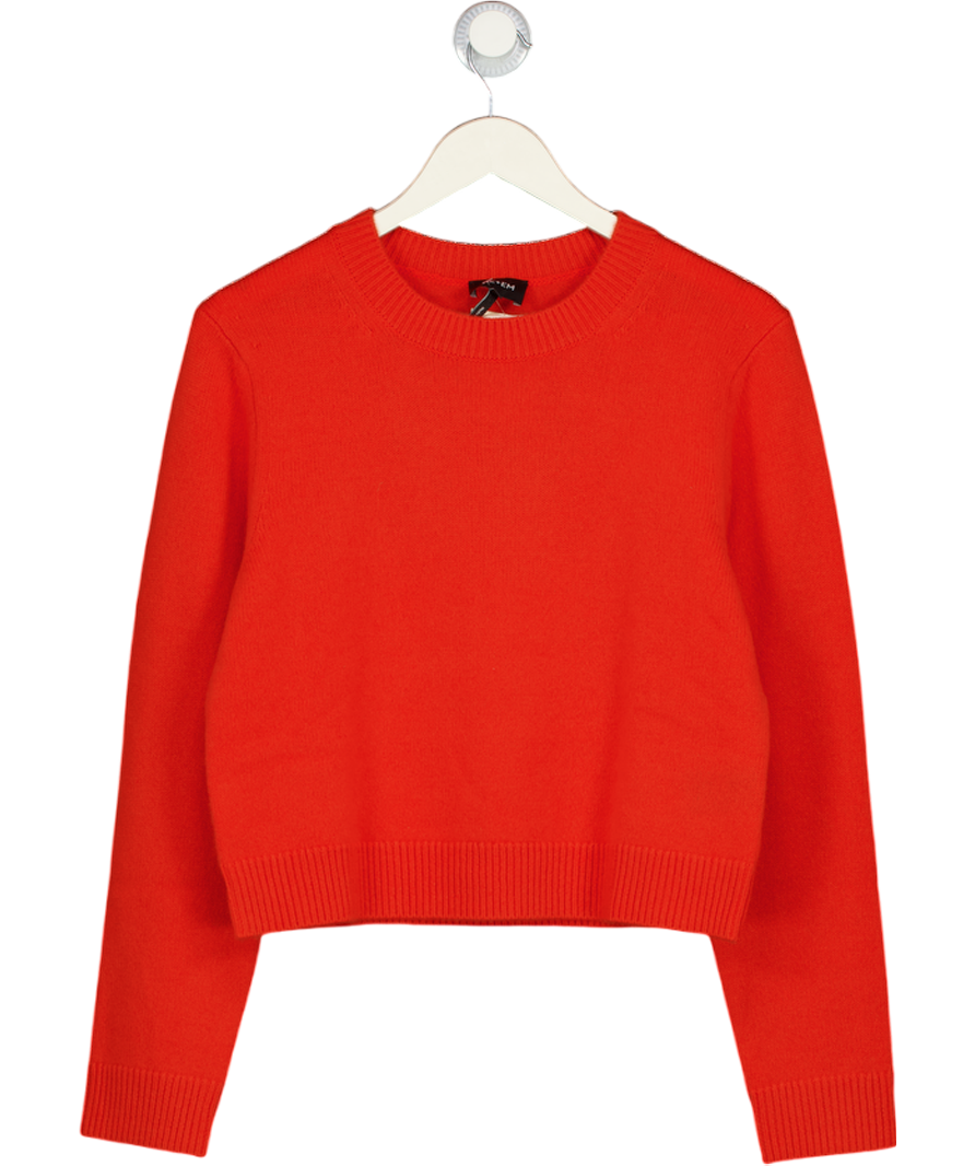 ME + EM Orange Relaxed Crop Jumper 100% Cashmere UK M
