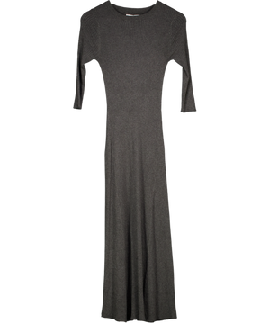 MANGO Grey Ribbed Long Knit Dress UK S