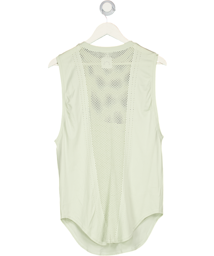 VARLEY Sage Green Breathable Mesh Detail Longline Tank Top UK XXS-XS