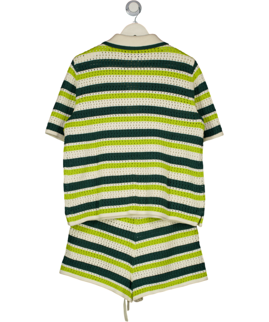 ALIGNE 2-piece Green Mix Dax Crochet Top And Faro Shorts Set UK M